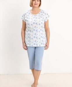 Alternative view of Piżama damska Regina 730 krótki rękaw rybaczki w koła niebieska