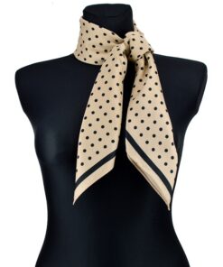 Alternative view of Elegancka apaszka damska beżowa w groszki