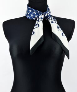 Alternative view of Elegancka apaszka damska ecru granatowy