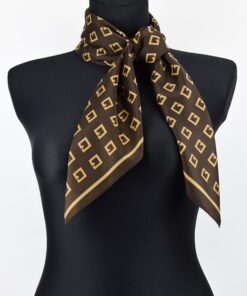 Alternative view of Elegancka apaszka damska złoto brązowa