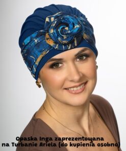 Opaska z drutem Inga – granat wzór