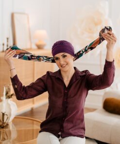 Alternative view of Turban Ariela Zestaw turban śliwka + opaska kolorowa