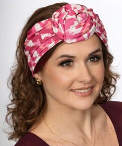 Opaska z drutem Inga – malinowy wzór