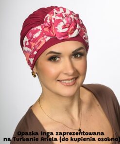 Opaska z drutem Inga – malinowy wzór