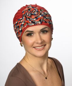 Alternative view of Turban Ariela Zestaw turban rubin + opaska wzorek