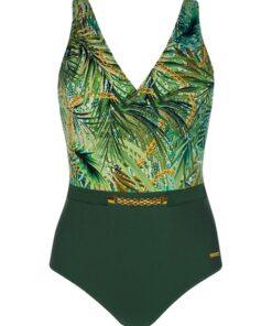 Alternative view of Jednoczęściowy kostium kąpielowy Jamajka zielony Self BEZ fiszbin