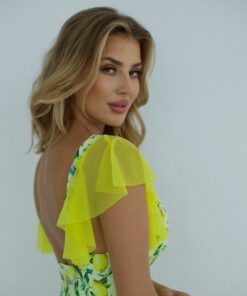 Alternative view of Jednoczęściowy kostium kąpielowy rękawki Cytryny BEZ fiszbin