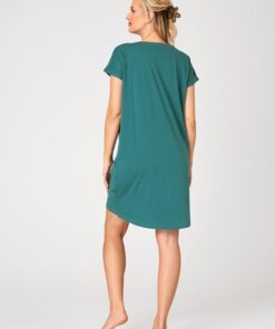 Alternative view of Koszula nocna KEY 100% bawełniana dłuższy tył morska