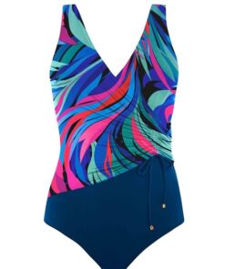 Alternative view of Jednoczęściowy kostium kąpielowy BEZ fiszbin navy granat mix