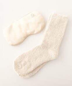 Opaska na oczy do spania + skarpety Komplet Sensis ecru