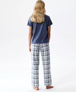 Alternative view of Piżama damska Atlantic krótki rękaw długie spodnie niebieski grafit