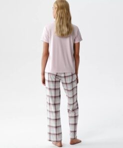 Alternative view of Piżama damska Atlantic krótki rękaw długie spodnie pudrowa