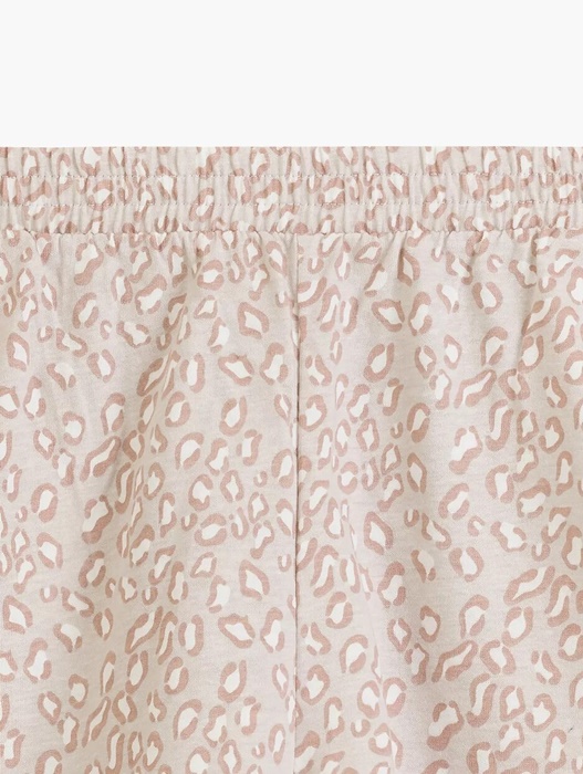 Piżama damska Atlantic 100% bawełna krótkie spodnie beż róż - obrazek 4