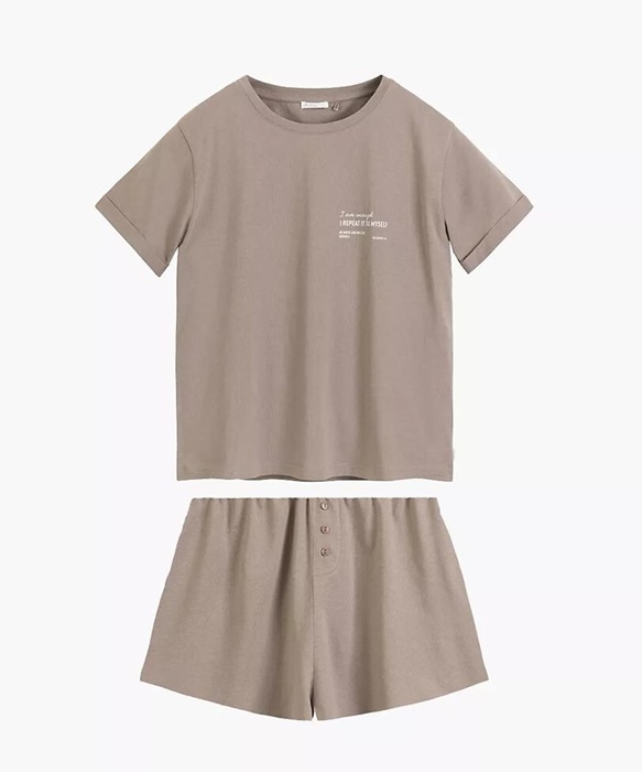 Piżama damska Atlantic 100% bawełna krótkie spodnie skalna - obrazek 3