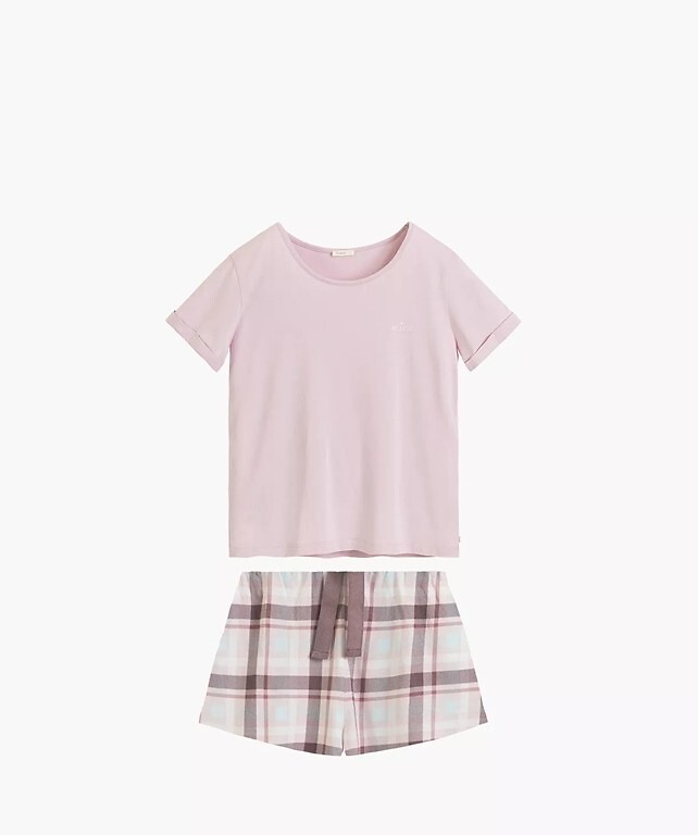 Piżama damska Atlantic krótki rękawek krótkie spodenki pudrowa - obrazek 3