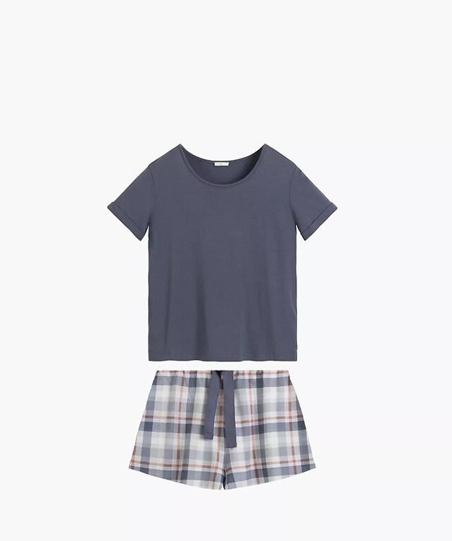 Piżama damska Atlantic krótki rękawek krótkie spodenki navy grafit - obrazek 3