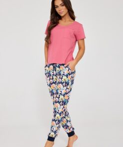 Alternative view of Piżama damska Cornette krótki rękaw długie kolorowe spodnie