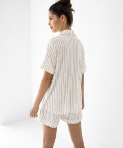 Alternative view of Piżama damska Sensis Davina rozpinana krótkie spodenki ecru