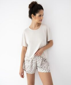 Alternative view of Piżama damska Sensis krótkie spodenki szorty kremowy beż