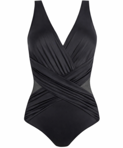 Alternative view of Jednoczęściowy Kostium kąpielowy BEZ fiszbin Czarny mat