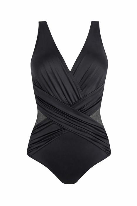 Jednoczęściowy Kostium kąpielowy BEZ fiszbin Czarny mat - obrazek 2