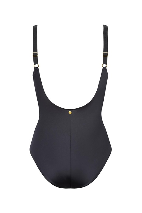 Jednoczęściowy Kostium kąpielowy BEZ fiszbin Czarny mat - obrazek 3