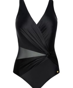 Alternative view of Jednoczęściowy Kostium kąpielowy BEZ fiszbin Czarny matowy