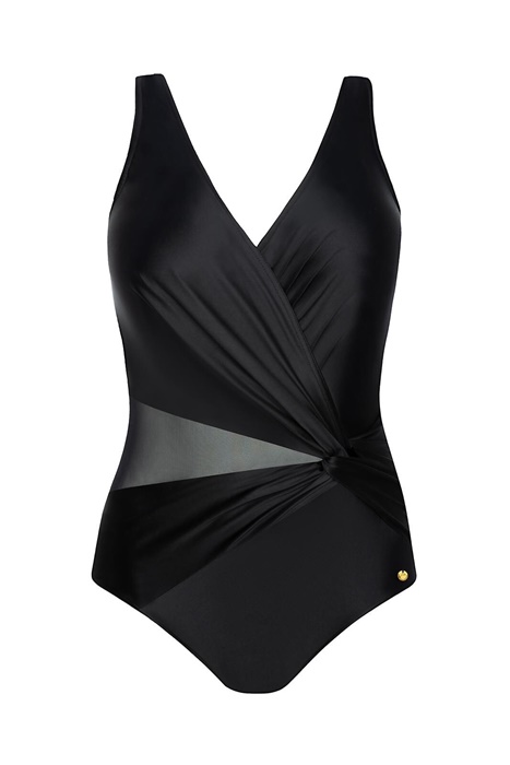 Jednoczęściowy Kostium kąpielowy BEZ fiszbin Czarny matowy - obrazek 2