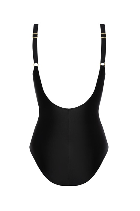 Jednoczęściowy Kostium kąpielowy BEZ fiszbin Czarny matowy - obrazek 3