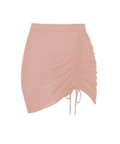 Spódnica plażowa Self z troczkiem marszczona beżowa