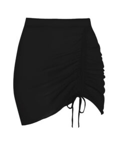 Spódnica plażowa Self z troczkiem marszczona czarna