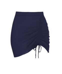 Spódnica plażowa Self z troczkiem marszczona granatowa