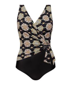 Kostium kąpielowy Jednoczęściowy Przewiązanie BEZ fiszbin Black11