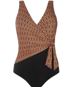 Kostium kąpielowy Jednoczęściowy Przewiązanie BEZ fiszbin brąz