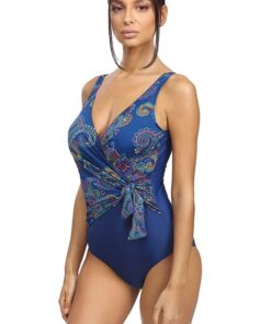 Kostium kąpielowy Jednoczęściowy Przewiązanie BEZ fiszbin Navy