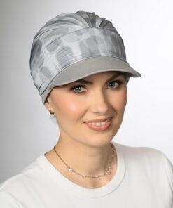 Turban Ariela Zestaw turban szary + daszek szary