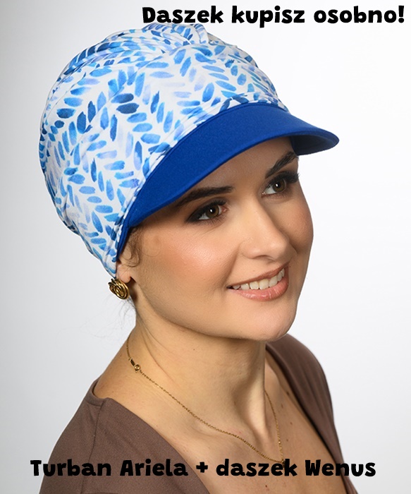 Turban Ariela biało niebieski - obrazek 2
