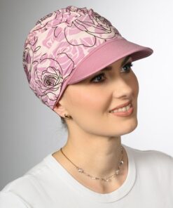 Alternative view of Turban Ariela Zestaw turban róż w róże + daszek róż