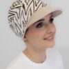 Turban Ariela Zestaw turban elegancki beż + daszek jasny beż