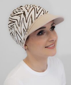 Turban Ariela Zestaw turban elegancki beż + daszek jasny beż