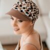 Turban Ariela Zestaw turban kawowo beż mix + daszek kawowy