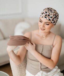 Alternative view of Turban Ariela Zestaw turban kawowo beż mix + daszek kawowy