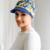 Turban Ariela Zestaw turban zielono niebieski + daszek lazurowy