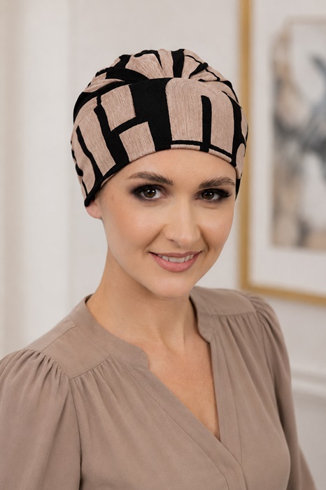 Turban Ariela czarno brązowy - obrazek 3
