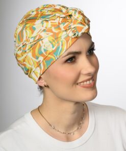 Turban Dorota z supłem – słoneczny wzór