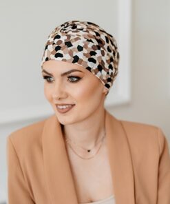 Turban Ariela kawowo beżowy mix