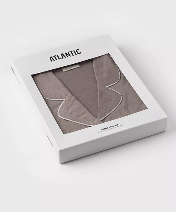 Piżama damska Atlantic krótkie spodenki rozpinana bluzka skalny - obrazek 6