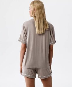 Alternative view of Piżama damska Atlantic krótkie spodenki rozpinana bluzka skalny