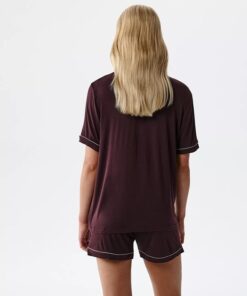 Alternative view of Piżama damska Atlantic krótka rozpinana bluzka bordo wino