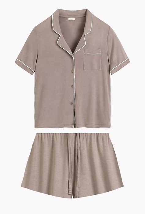 Piżama damska Atlantic krótkie spodenki rozpinana bluzka skalny - obrazek 4